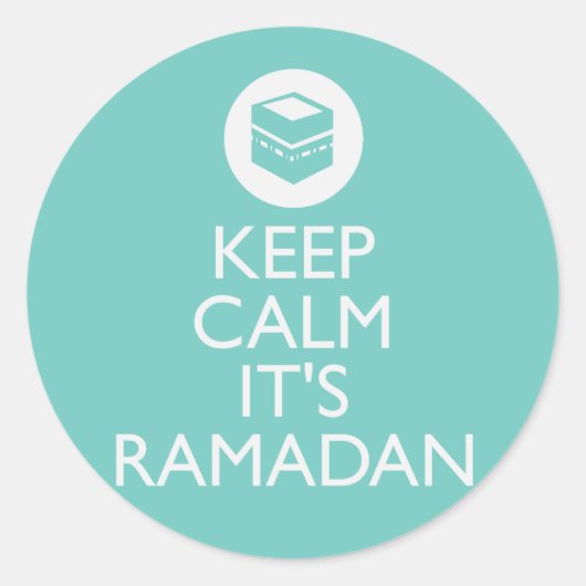 Sticker Rond calme son ramadan-turquoise (Devant)