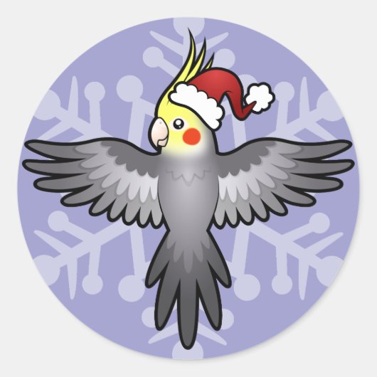 Sticker Rond Calopsitte de Noël (Devant)