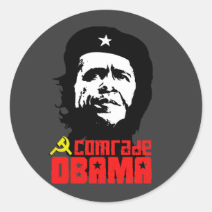 Sticker Rond Camarade Obama