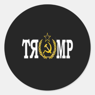 Sticker Rond Camarade Trump Russe Fou Impeach Trump Russe E