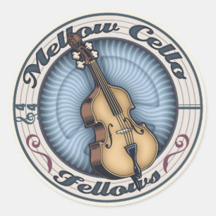 Sticker Rond Camarades mûrs de violoncelle