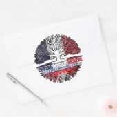 Sticker Rond Cambodge Cambodge France Arbre Drapeau (Enveloppe)