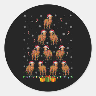 Sticker Rond Camel Santa Hat Noël Lumières Hommes Femmes Noël T