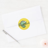 Sticker Rond Cameleon de dessin animé drôle et mignon Lézard ve (Enveloppe)