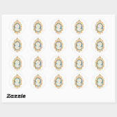 Sticker Rond Cameo Lady (Feuille)
