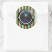 Sticker Rond Caméra espion du Père Noël (Sac)