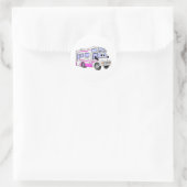 Sticker Rond Caméra rose caricature (Sac)