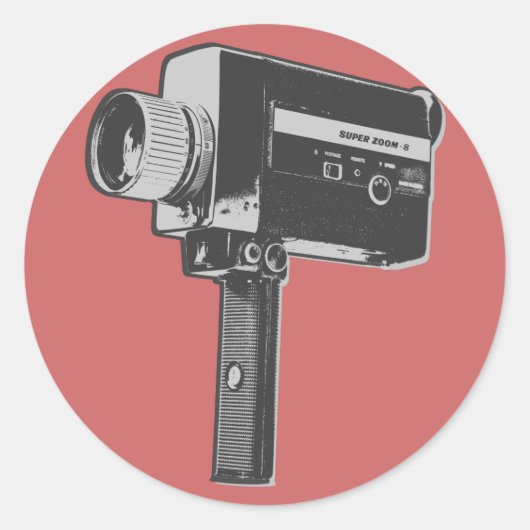 Sticker Rond Caméra vidéo Pop Art Super 8 (Devant)