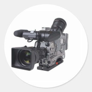 Sticker Rond caméra vidéo professionnelle