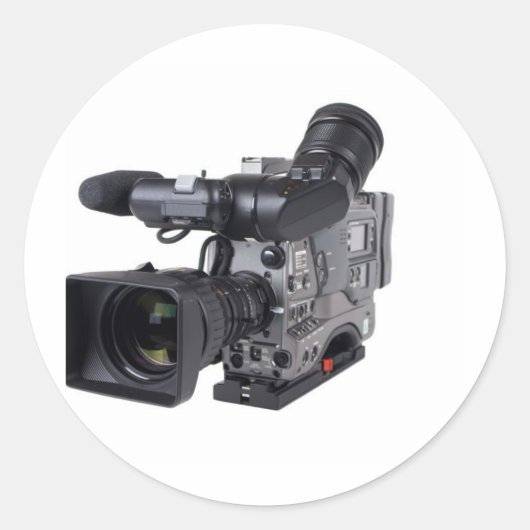 Sticker Rond caméra vidéo professionnelle (Devant)