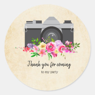 Sticker Rond caméra vintage