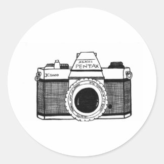 Sticker Rond Caméra vintage