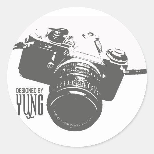 Sticker Rond Caméra vintage (Devant)