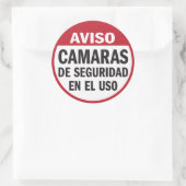 Sticker Rond Caméras de sécurité en utilisation Aviso en espagn (Sac)