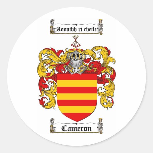 STICKER ROND CAMERON FAMILLE CREST - CAMERON COAT D'ARMES (Devant)