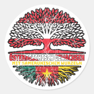 Sticker Rond Cameroun Autriche Arbre