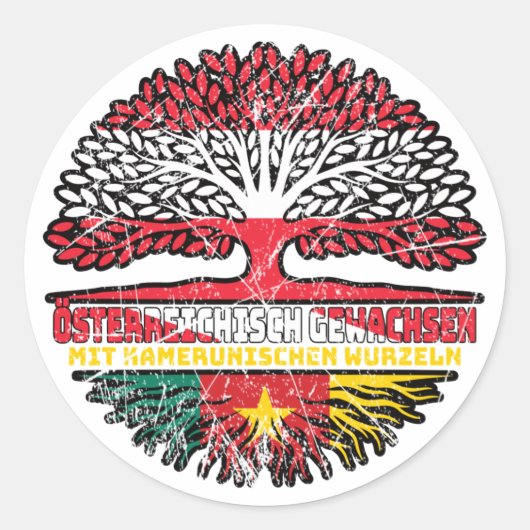Sticker Rond Cameroun Autriche Arbre (Devant)