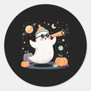 Sticker Rond Camescope spatial Kawaii Camescope Éffrayant Pompe