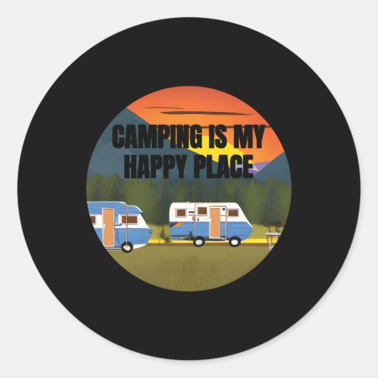 Sticker Rond Camg Caravan Camper Motorhome Tentes Caravan (Devant)