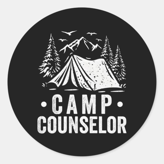 Sticker Rond Camg Travailleur Camp Employé Camper Camp Conseill (Devant)