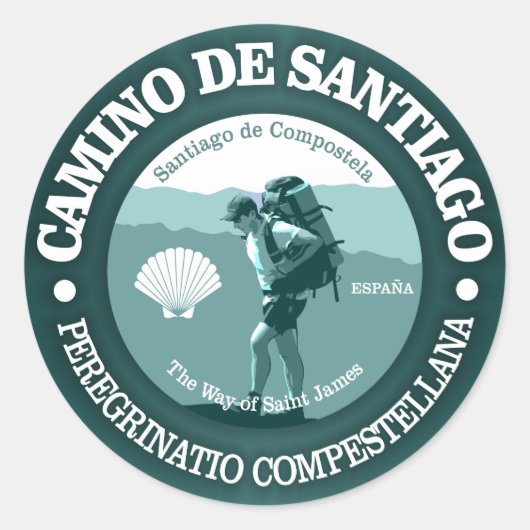 Sticker Rond Camino de Santiago (Devant)