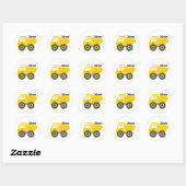 Sticker Rond Camion à benne jaune personnalisé (Feuille)