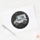 Sticker Rond Camion Courrier (Enveloppe)