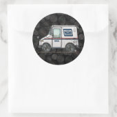 Sticker Rond Camion Courrier (Sac)