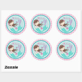 Sticker Rond Camion d'anniversaire de Brunette Lumière (Feuille)