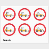 Sticker Rond Camion de construction Ce livre appartient à (Feuille)