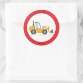 Sticker Rond Camion de construction Ce livre appartient à (Sac)