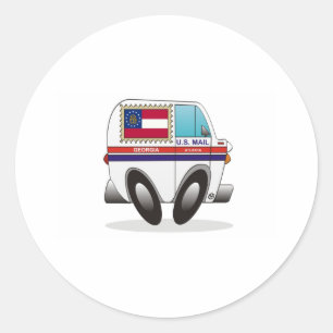 Sticker Rond Camion de courrier GEORGIE