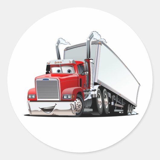 Sticker Rond Camion de dessin (Devant)
