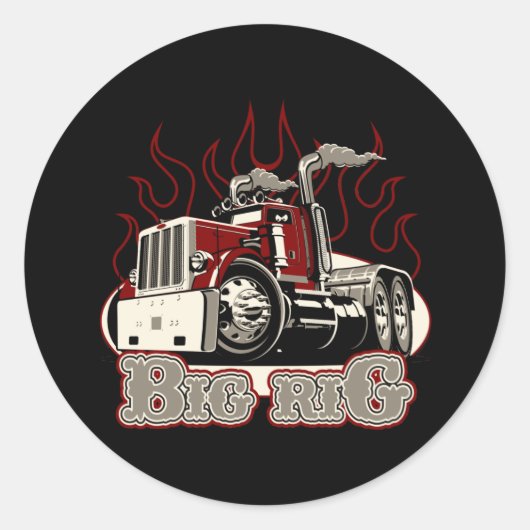 Sticker Rond Camion de dessin (Devant)