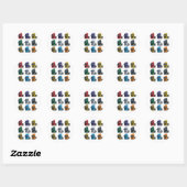 Sticker Rond Camion de dessin (Feuille)