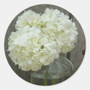 Sticker Rond Camion De Hydrangeas & Barnwood