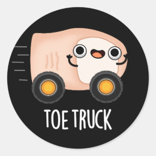 Sticker Rond Camion de pied Funny Anatomie Corps Pièces Pun Dar
