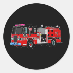 STICKER ROND CAMION DE POMPIERS