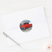 Sticker Rond Camion de ramassage Customisé rouge (Enveloppe)