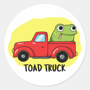 Sticker Rond Camion de remorque Funny Tow Truck Pun