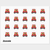 Sticker Rond Camion de Thanksgiving (Feuille)