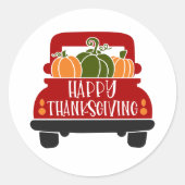 Sticker Rond Camion de Thanksgiving (Devant)