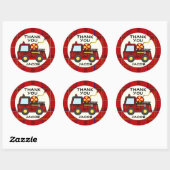 Sticker Rond Camion d'incendie (Feuille)