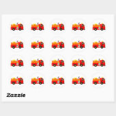 Sticker Rond Camion d'incendie (Feuille)
