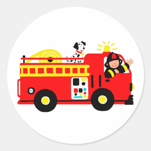 Sticker Rond Camion d'incendie (Devant)