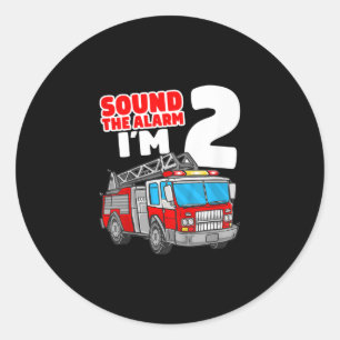 Sticker Rond Camion d'incendie 2 ans pompier 2e anniversaire