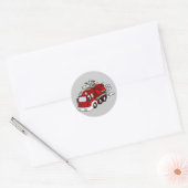 Sticker Rond Camion-feu Animé (Enveloppe)