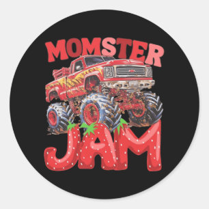Sticker Rond Camion Jam Maman Momster Garçon Mama Anniversaire