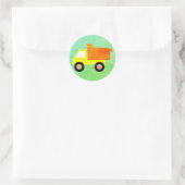 Sticker Rond Camion Jaune Distressed (Sac)