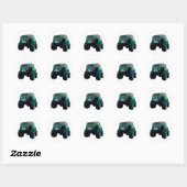 Sticker Rond Camion Monster bleu (Feuille)